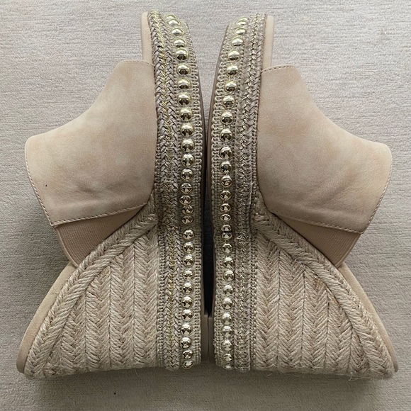 SEVEN DIALS SHANIA NATURAL/NUBUCK ESPADRILLE WEDGE SANDLE/SLIDE SZ 7.5 NWT - Picture 6 of 14